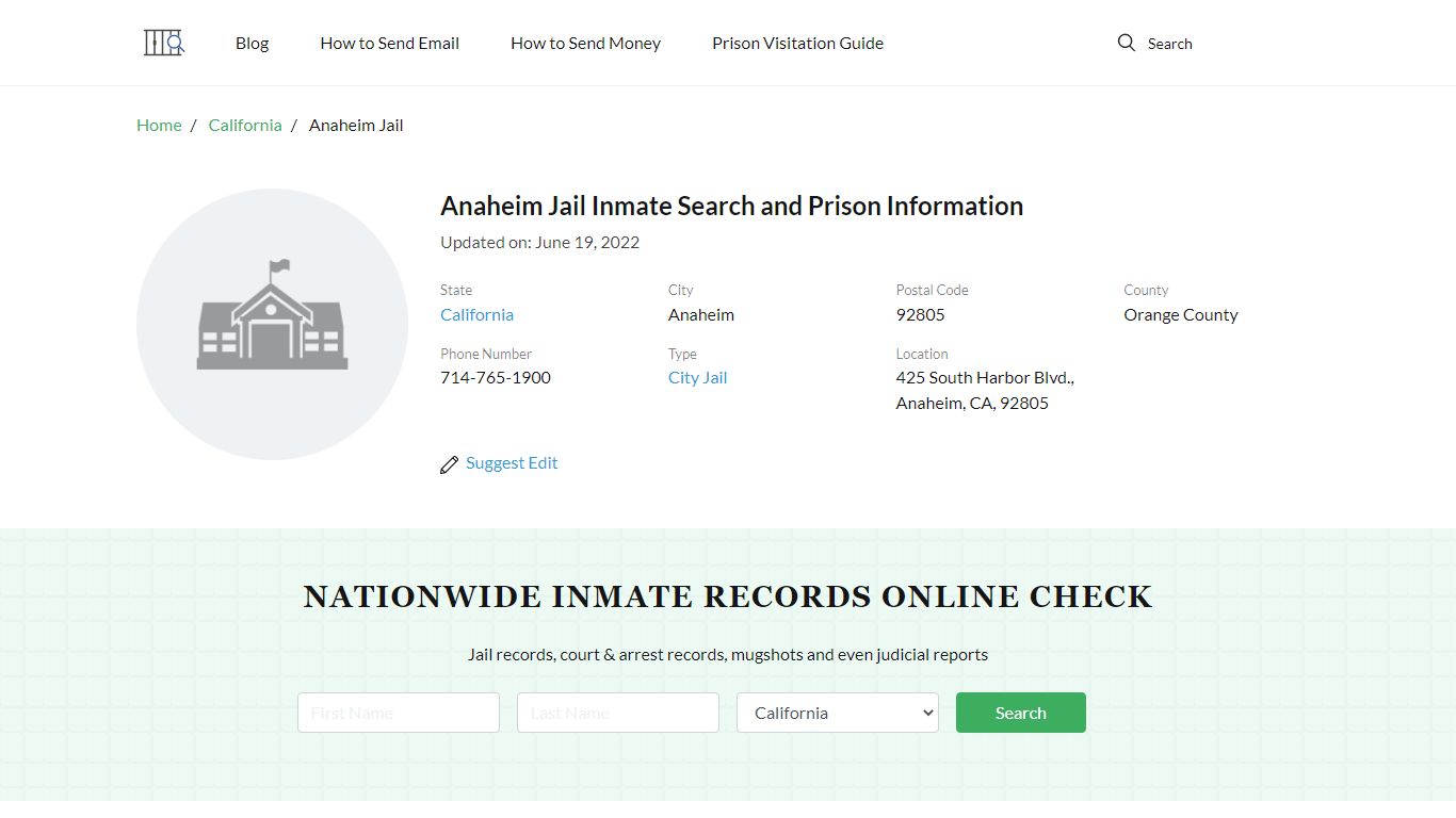 Anaheim Jail Inmate Search, Visitation, Phone no ...